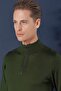 Slim Fit Ribbed Zippered Half Fisherman Wool Nefti Knitwear Sweater Tr 861 - 7