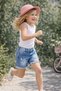 Girl's Denim Ripped Jeans Shorts, Laziz Blue Color - 8