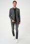 Slim Fit Pocket Pocket Stretchy Cotton Seersucker Fabric Anthracite Jacket C 695