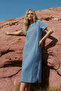 Women's Short Sleeve 100% Cotton Slim Jean Dress