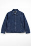 Men's Zippered Indigo Loose Fit Jean Jacket - 2
