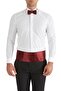 Men's Slim Fit Double Cuff Stand Collar White Groom Suit Tuxedo Shirt Gk 148