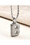 Zircon Stone Twist Chain Chubby Letter Balloon Necklace-Silver Color - 2
