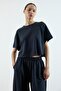 Women's Navy Blue t Sleeve Stretch Fabric Tracksuit Set Nj19