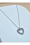 Zircon Stone Heart Detailed Chain Necklace - 3