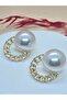 Pearl Gold Earrings with Chain Detail - 3