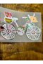 Iron-on floral bicycle transfer print edging for t-shirts, 20x14 cm. - 2