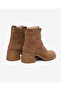Women's Tan Suede Genuine Leather Heeled Boots 5K2Wb59127 - 4