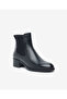 Women's Black Genuine Leather Chelsea Heeled Boots 5K2Ub59302 - 2