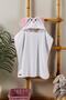 Children's Beach Towel Hooded (3-8 Years) Inside-Outside Surface 100% Cotton White Dog - 2