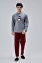 Mooncover Men's Snowman Embroidered Christmas Pajama Set – Couple Combination, Gray