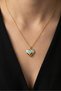 Steel 22K Blue Heart Necklace 45 cm |   Gold Color Non Tarnish Jewelry Women Steel Necklace - 4