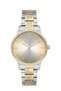 Women's Bi Color (Double Color)-Gray Steel Case Round Dial Metal Band Wristwatch Quartz Movement - 2