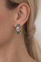 Colorfast Imported Colored Enamel Floral Hoop Earrings |   Mineli Gold Hoop Earrings