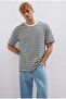 M0613166 Striped T-Shirt Men's T-Shirt Beige