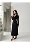 Premium Cowl Neck Pleated Dress with Shoulder Detail - 3