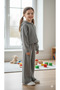 Gray Zipper-Front Hooded Cardigan Set, Ages 6–14 - 2
