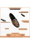 Leopard Patterned Satin Loafer Women's Shoes-Gold Chain Detail, Casual and Stylish, Comfortable Comfort Sole - 2