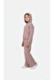 Pink Zippered Hooded Cardigan Set Bottom,Top 6/14 Years - 3