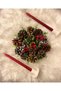 Handmade Christmas Table Decoration with Candlestick Table Ornament Colorful Pine Cone - 2