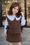 Girl's 3-10 Years Old Leopard Pattern Sweater Skirt and Shirt |   Holiday 3-Piece Combination - Calisa Kids - 2