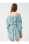 Crop Blouse Patterned Frilly - 4