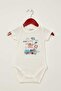 3-Pack 100% Cotton Baby Boy Short Sleeve Bodysuit Set - Sailor Teddy Bear Printed Bodysuits - 3
