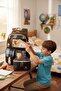 Rlx-1395 Set of 3 Children's Primary School Bag Backpack with Pen Holder and Lunch Bag Black - 3