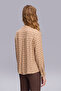 Buttoned Shoulder High Neck Patterned Blouse - 4