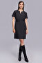 Kemerli Knee-Length Striped Dress