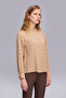 Buttoned Shoulder High Neck Patterned Blouse - 3