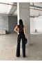 Women's Black Straight Shiny Stone Special Design Jean Denim Trousers - 8