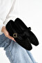 Black Stone Design Belted Thin Heeled Women's Casual Ballerina Shoes Stc1208