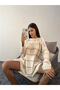 Knitwear Striped Loose Tunic Cream Pink Loose Fit - 3