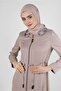 معطف بغطاء للرأس بنمط منقوش 10576 - 2