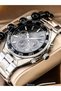 Men's Special Steel Cord Silver Black Color Functions Active Men's Wristwatch Bracelet - 4
