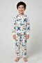 Time to Fly White Patterned Children's Pajama Set - 3