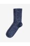 Women's Furry Glittery Socks Navy Blue - 2