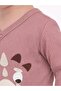 Dinosaur Embroidered 1-9 Months Snap Fastener Bodysuit - Brown 9-12 Months - 2