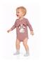 Dinosaur Embroidered 1-9 Months Snap Fastener Bodysuit - Brown 9-12 Months