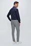 Slim Fit, Pleatless, Side Pocketed, Gingham, Stretch Cotton, Gray Trousers P 1103 - 4