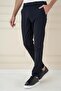 Comfort Fit Elastic Waist Flexible Casual Navy Blue Trousers P 1173 - 3
