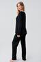 Long Sleeve Lace-Like Knit Buttons Stretchy Cotton Maternity Pajamas Suit 18214 - 3