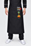 Black Turkish Flag Embroidered Long Waist-Tie Chef Apron with Name Gift Chef Apron Kitchen Apron
