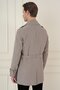 Erkek Comfort Fit Rahat Kalıp Kemerli Kruvaze Bej Trençkot Padösü TRCKT40724 - 4