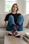 Unisex Christmas Socks Colorful Patterned Gift New Year Men Women Long Socks Single - 2