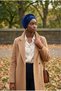 Velvet Cardigan Lined Navy Blue Ready-To-Wear Turban Hijab Cap Suitable for Medical Use - 6