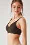 Women's cappuccino 6209 barcelona underwire unpadded thick strap lace gather bra - 2