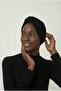 Crystal Butterfly Stone Embroidered Ribbed Lined Black Ready-Made Turban Hijab Evening Dress Bonnet - 2