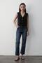 Women's Tie-Up Linen Vest Black - 2